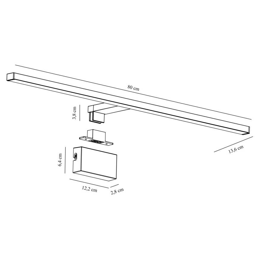 Nordlux - LED Rasvjeta za ogledalo u kupaonici MARLEE LED/11,5W/230V 3000K IP44 crna