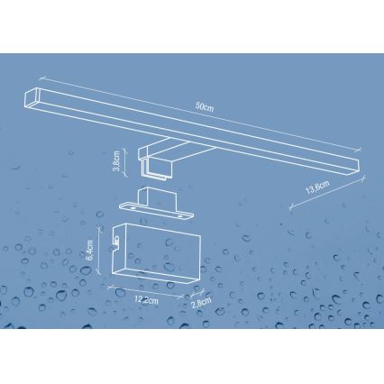 Nordlux - LED Rasvjeta za ogledalo u kupaonici MARLEE LED/8,9W/230V IP44 4000K 50 cm crna