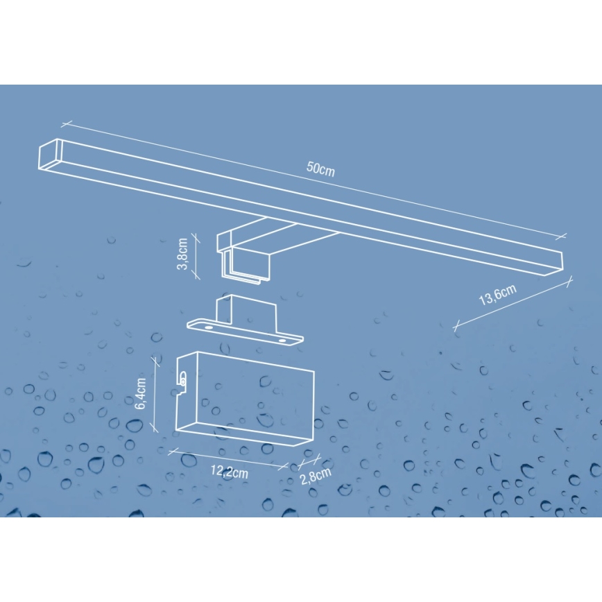Nordlux - LED Rasvjeta za ogledalo u kupaonici MARLEE LED/8,9W/230V IP44 4000K 50 cm crna