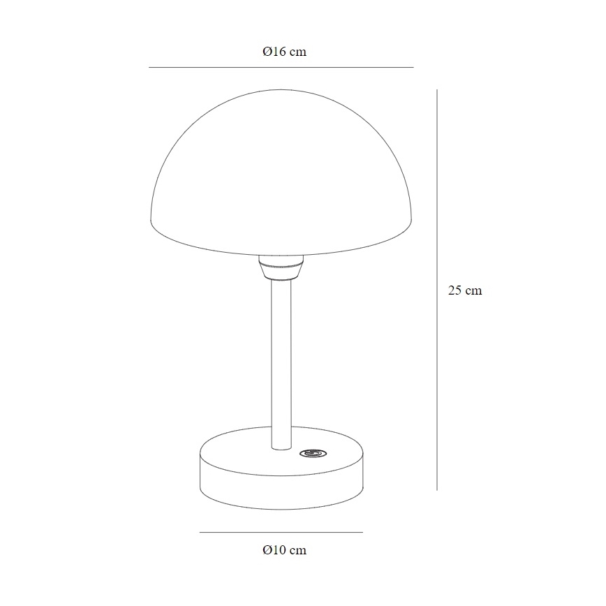 Nordlux - LED s mogućnošću prigušivanja, punjiva vanjska stolna lampa ELLEN LED/2,8W/3,7V 2200 mAh IP44 crna