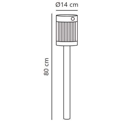 Nordlux - LED Solarna lampa COUPAR LED/3,2W/5V 3000K IP44 crna