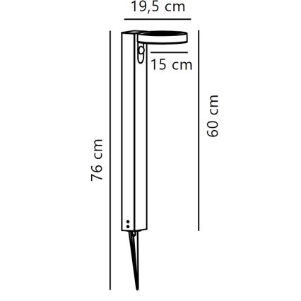 Nordlux - LED solarna lampa sa senzorom RICA LED/5W/3,7V 2200 mAh IP44