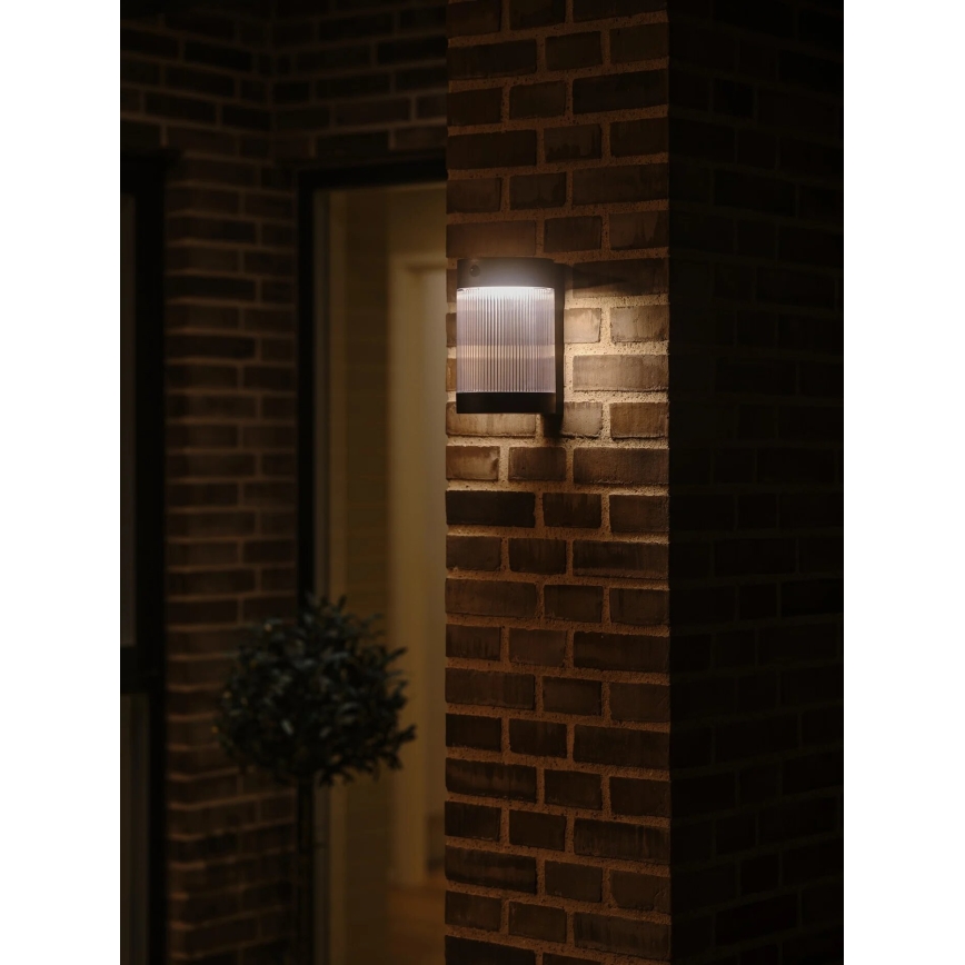 Nordlux - LED Solarna zidna svjetiljka sa senzorom COUPAR LED/3,2W/5V 3000K IP44 1800 mAh crna