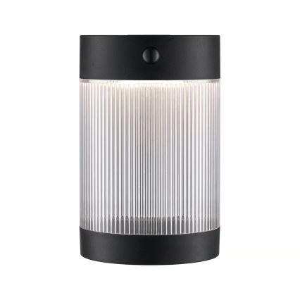 Nordlux - LED Solarna zidna svjetiljka sa senzorom COUPAR LED/3,2W/5V 3000K IP44 1800 mAh crna