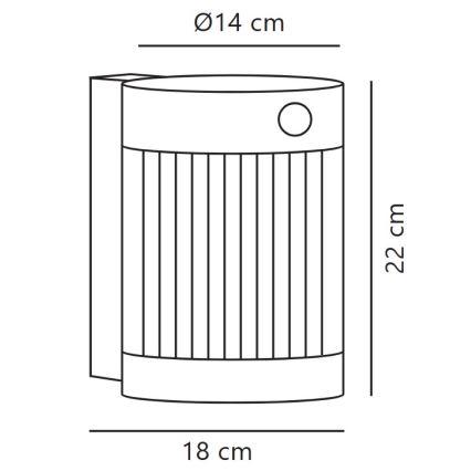 Nordlux - LED Solarna zidna svjetiljka sa senzorom COUPAR LED/3,2W/5V 3000K IP44 1800 mAh crna