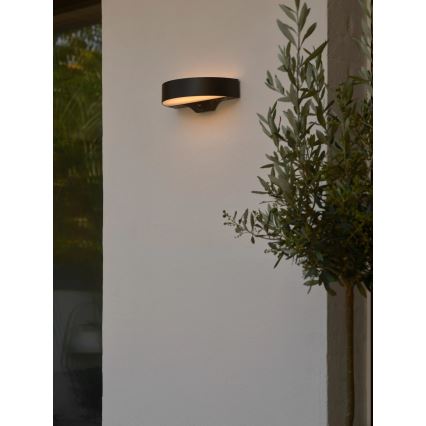 Nordlux - LED Solarna zidna svjetiljka sa senzorom MONAY LED/5W/5V 3000K IP44 2000 mAh crna