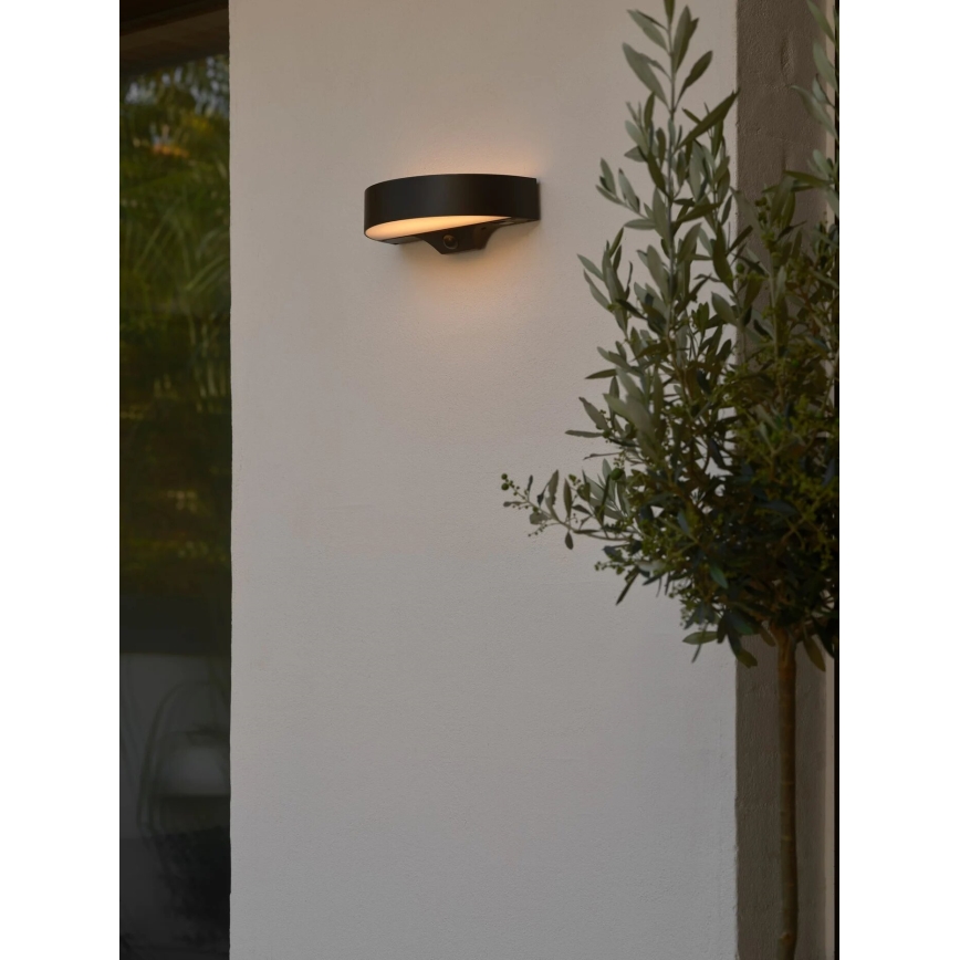 Nordlux - LED Solarna zidna svjetiljka sa senzorom MONAY LED/5W/5V 3000K IP44 2000 mAh crna