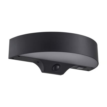 Nordlux - LED Solarna zidna svjetiljka sa senzorom MONAY LED/5W/5V 3000K IP44 2000 mAh crna