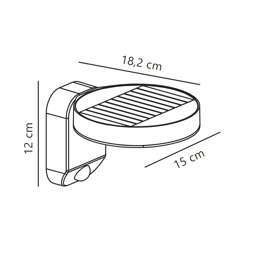 Nordlux - LED Solarna zidna svjetiljka sa senzorom RICA LED/5W/3,7V IP44 2200 mAh okrugli