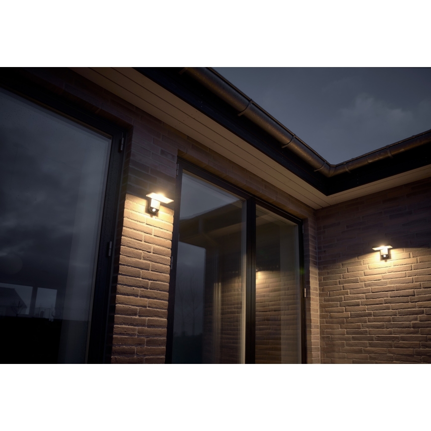 Nordlux - LED Solarna zidna svjetiljka sa senzorom RICA LED/5W/3,7V IP44 2200 mAh uglast