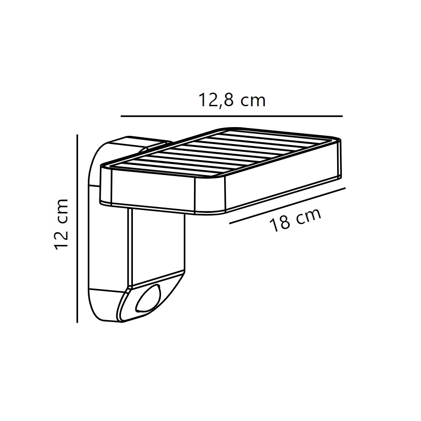 Nordlux - LED Solarna zidna svjetiljka sa senzorom RICA LED/5W/3,7V IP44 2200 mAh uglast