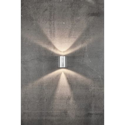 Nordlux - LED vanjska zidna svjetiljka CANTO 2xLED/6W/230V IP44 srebrna