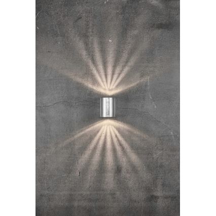 Nordlux - LED vanjska zidna svjetiljka CANTO 2xLED/6W/230V IP44 srebrna