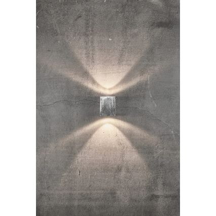 Nordlux - LED vanjsko zidno svjetlo CANTO 2xLED/6W/230V IP44 srebrno
