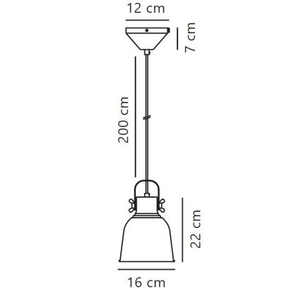 Nordlux - Luster na sajli ADRIAN 1xE27/25W/230V pr. 16 cm siva