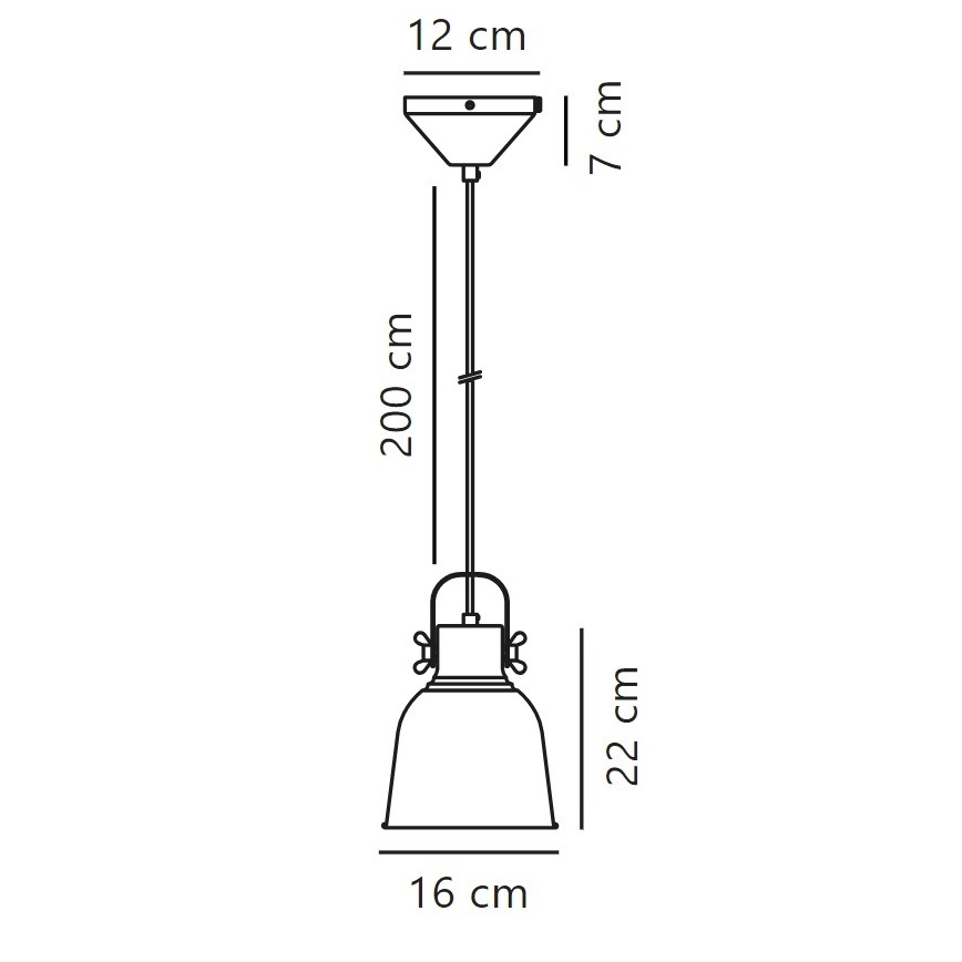 Nordlux - Luster na sajli ADRIAN 1xE27/25W/230V pr. 16 cm siva