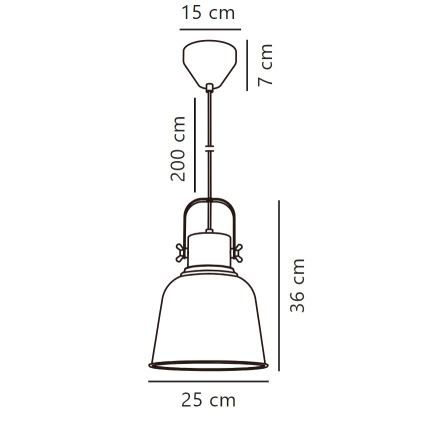 Nordlux - Luster na sajli ADRIAN 1xE27/25W/230V pr. 25 cm siva