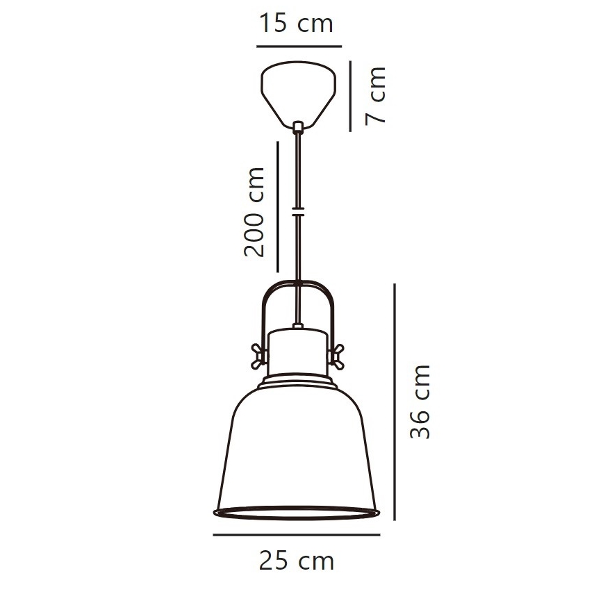 Nordlux - Luster na sajli ADRIAN 1xE27/25W/230V pr. 25 cm siva