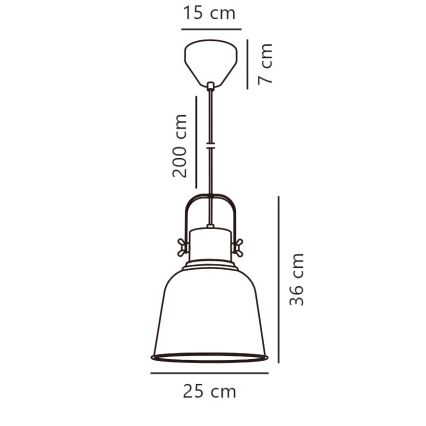 Nordlux - Luster na sajli ADRIAN 1xE27/40W/230V pr. 25 cm antracit