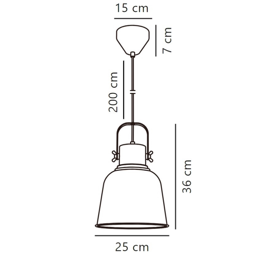 Nordlux - Luster na sajli ADRIAN 1xE27/40W/230V pr. 25 cm antracit