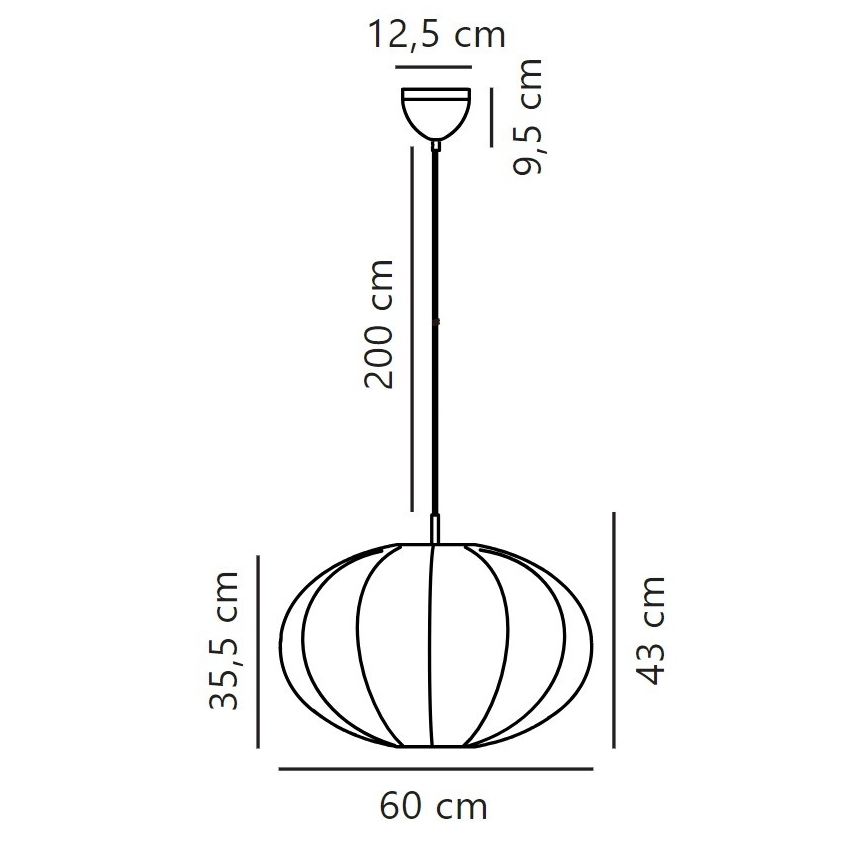 Nordlux - Luster na sajli AERON 1xE27/40W/230V pr. 60 cm