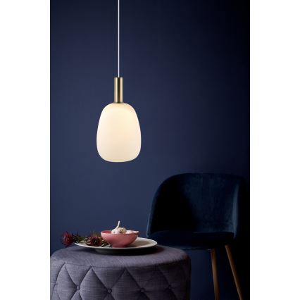 Nordlux - Luster na sajli ALTON 1xE27/60W/230V bijela/crna/mesing