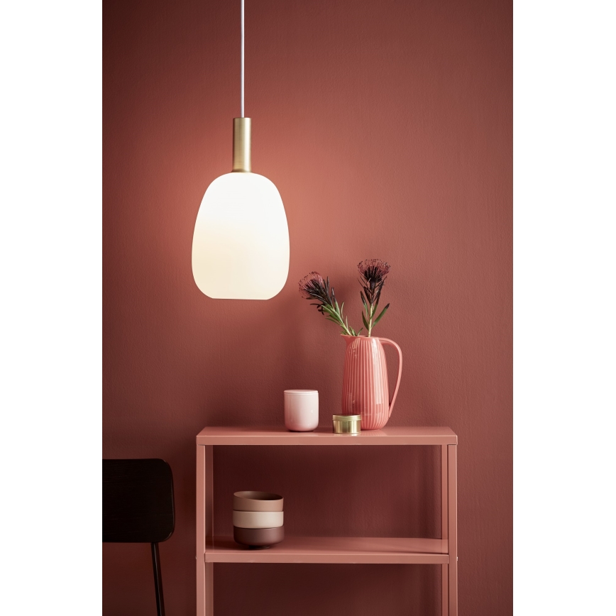 Nordlux - Luster na sajli ALTON 1xE27/60W/230V bijela/crna/mesing