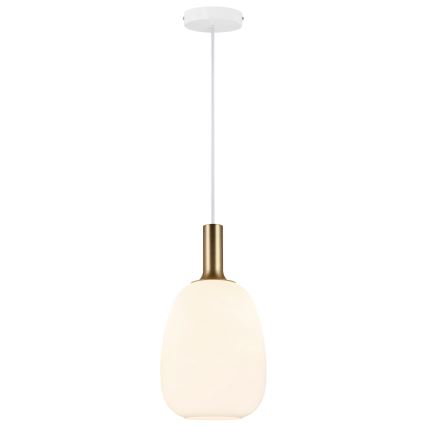 Nordlux - Luster na sajli ALTON 1xE27/60W/230V bijela/crna/mesing