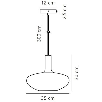 Nordlux - Luster na sajli ALTON 1xE27/60W/230V crna