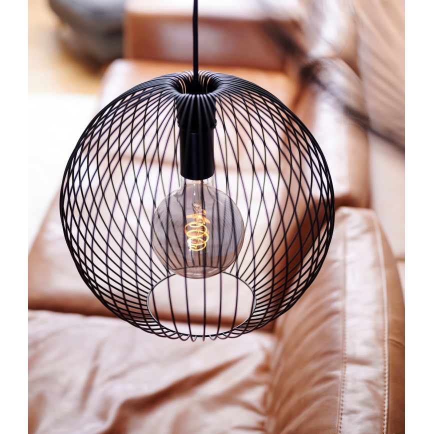Nordlux - Luster na sajli BERONI 1xE27/60W/230V crni