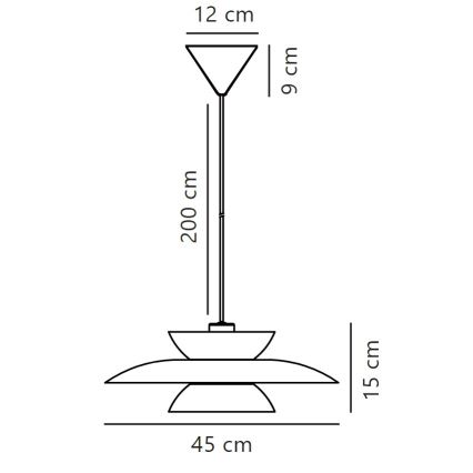 Nordlux - Luster na sajli CARMEN 1xE27/40W/230V crna