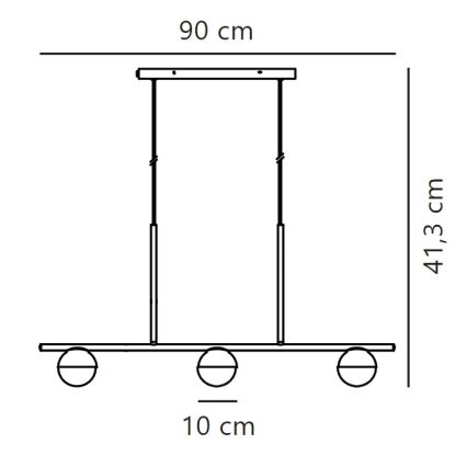 Nordlux - Luster na sajli CONTINA 3xG9/5W/230V mesing