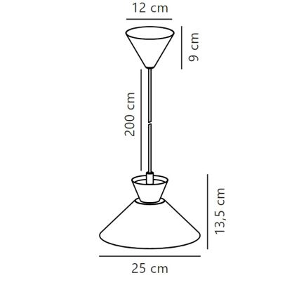 Nordlux - Luster na sajli DIAL 1xE27/40W/230V pr. 25 cm crna