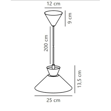 Nordlux - Luster na sajli DIAL 1xE27/40W/230V pr. 25 cm bijela