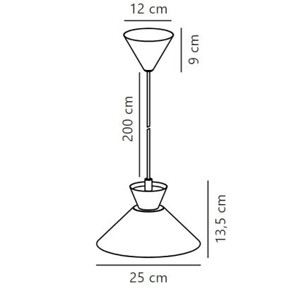 Nordlux - Luster na sajli DIAL 1xE27/40W/230V pr. 25 cm siva