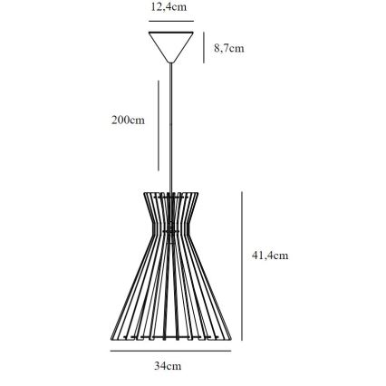 Nordlux - Luster na sajli GROA 1xE27/60W/230V