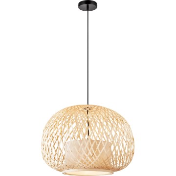 Nordlux - Luster na sajli HISOKA 1xE27/40W/230V crna/bambus