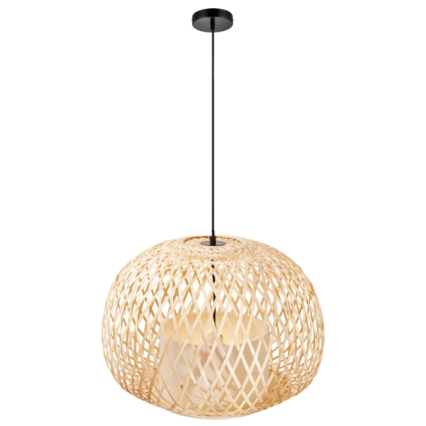 Nordlux - Luster na sajli HISOKA 1xE27/40W/230V crna/bambus