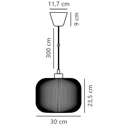 Nordlux - Luster na sajli MILFORD 1xE27/40W/230V pr. 30 cm