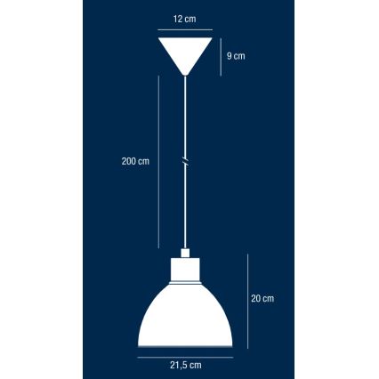 Nordlux - Luster na sajli POP 1xE27/40W/230V crna/zlatna