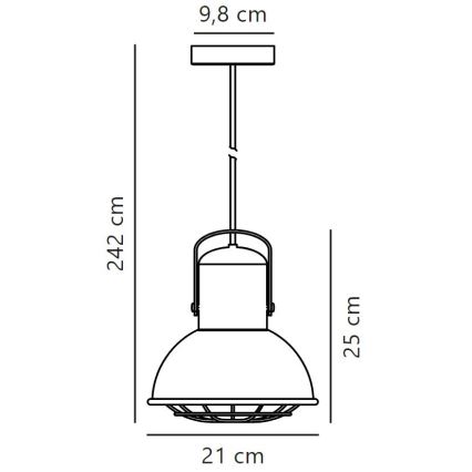Nordlux - Luster na sajli PORTER 1xE27/60W/230V