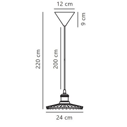 Nordlux - Luster na sajli TORINA 1xE27/40W/230V pr. 24 cm