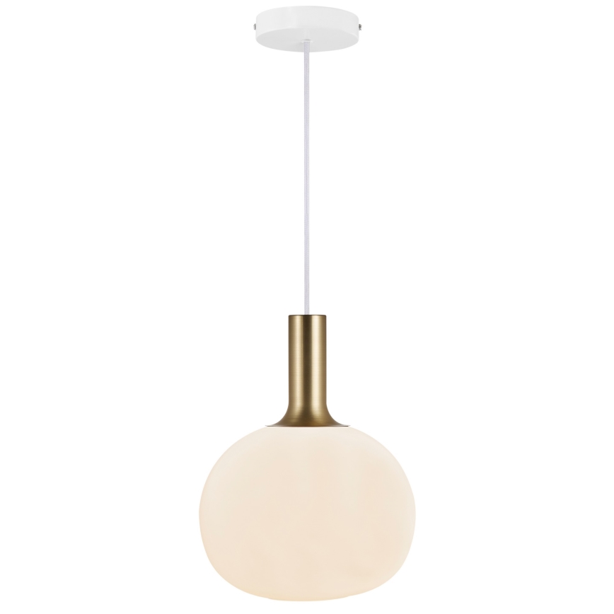 Nordlux - Luster na užetu ALTON 1xE27/60W/230V bijela/crna/mesing