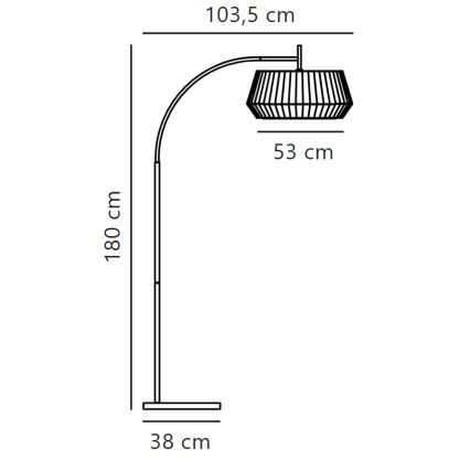 Nordlux - Podna lampa DICTE 1xE27/60W/230V crna/bež