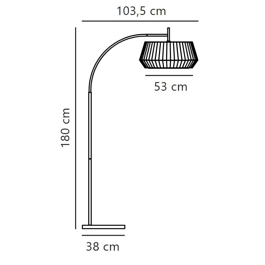 Nordlux - Podna lampa DICTE 1xE27/60W/230V crna/bež