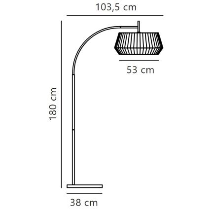 Nordlux - Podna lampa DICTE 1xE27/60W/230V crna/bijela