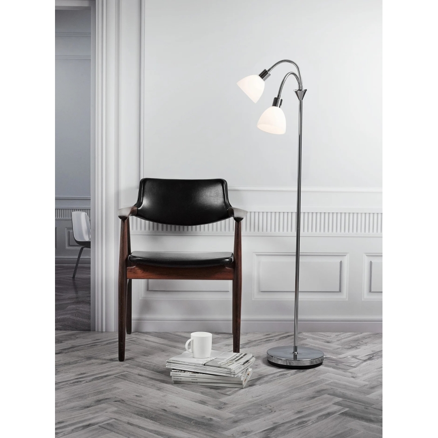 Nordlux - Podna lampa RAY 2xE14/25W/230V polirani krom