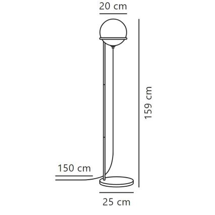 Nordlux - Podna lampa WILSON 1xG9/5W/230V crna