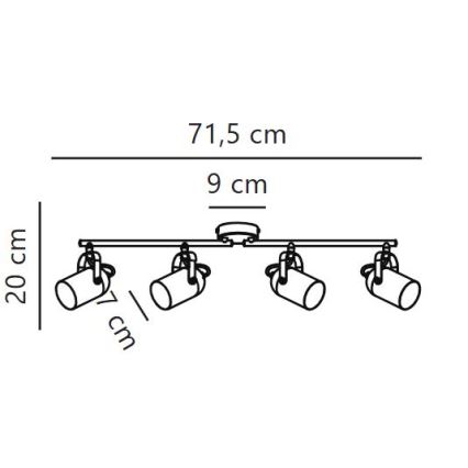 Nordlux - Reflektorska svjetiljka LOTUS 4xE14/40W/230V