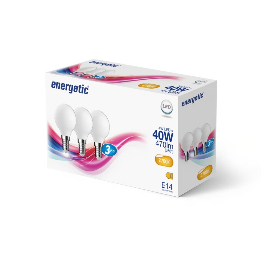 Nordlux - Set od 3 LED žarulje G45 E14/4W/230V 2700K